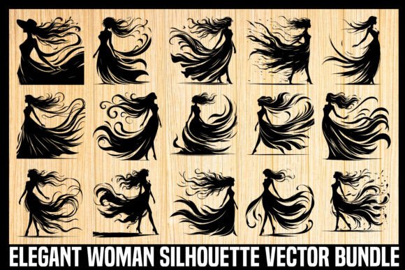Download Elegant Woman Silhouette Vector Bundle - Silhouette vector bundle Collection